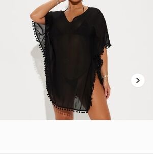 Fashion Nova Rainbow Tassel Swim Cover Up 1x